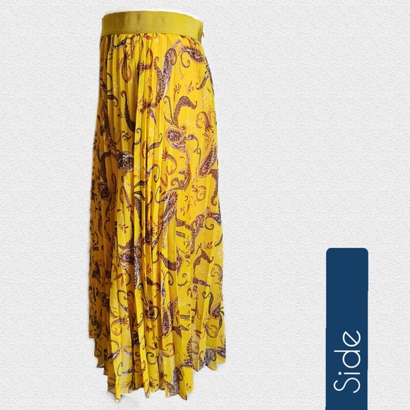 VERONIKA MAINE Pleated Maxi Skirt with Paisley Print Size 14 - Picture 4 of 6